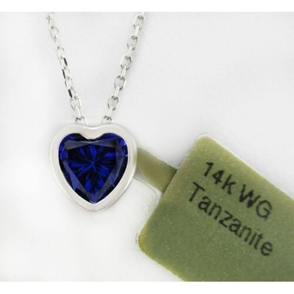 Tanzanite 0.83 Carats Pendant 14k White Gold